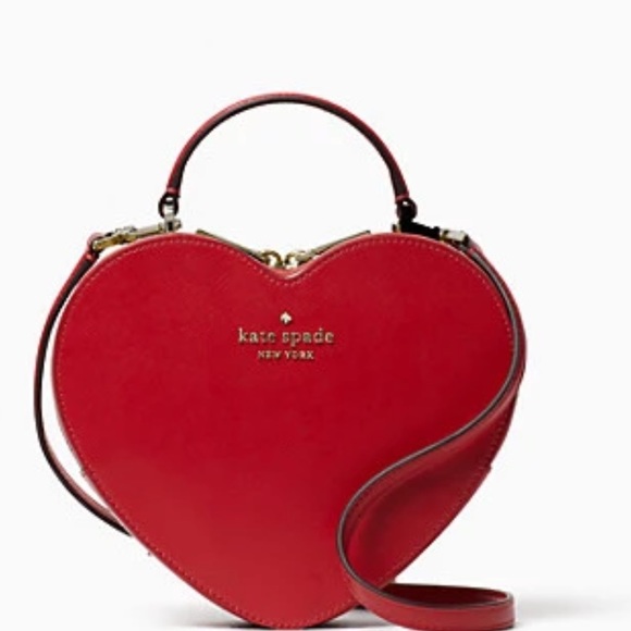 NWT Kate Spade Love Shack Heart Crossbody Purse Candied Cherry Red $329